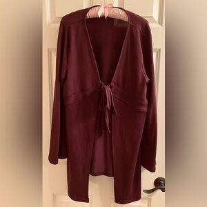 Suzanne Betro Open Cardigan Tie Front Empire Waist Size XL